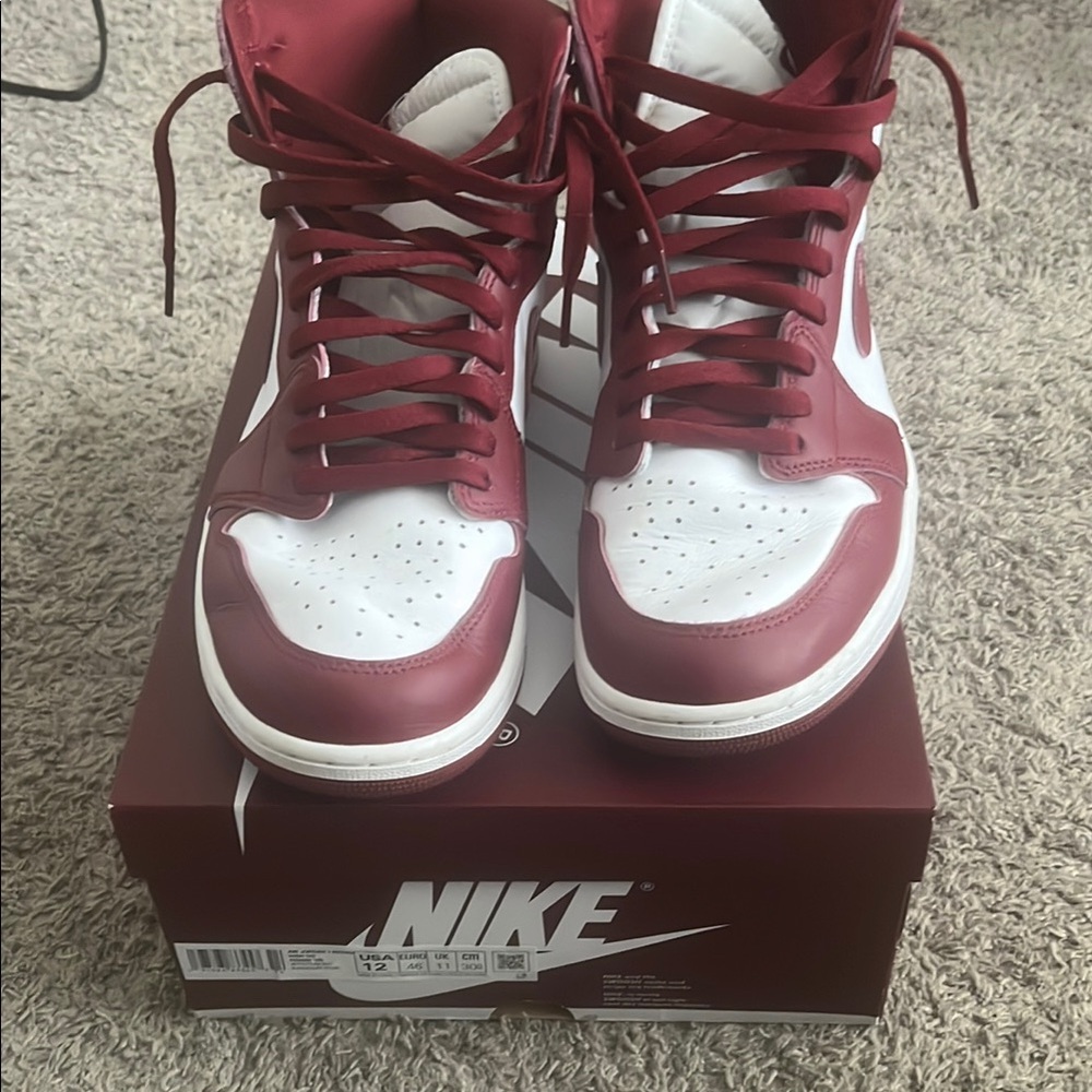 Nike Burgundy and White High-Tops